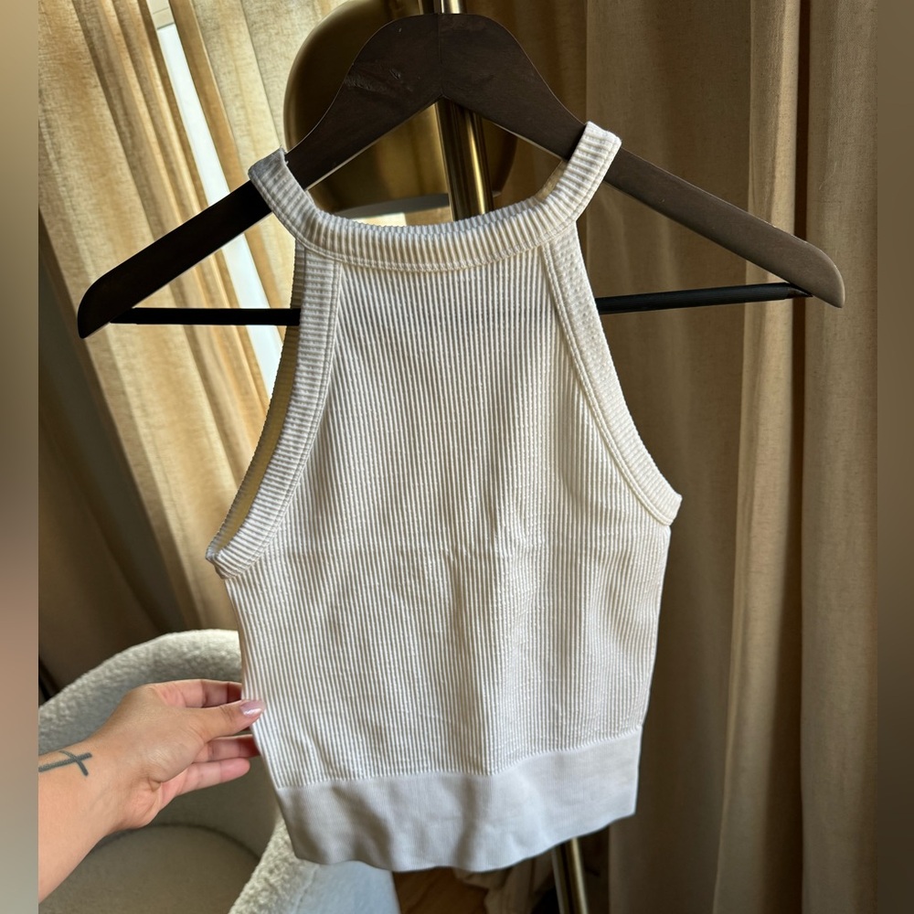 NWOT Intimately Free People White Ribbed Halter Neck Top | XS - S